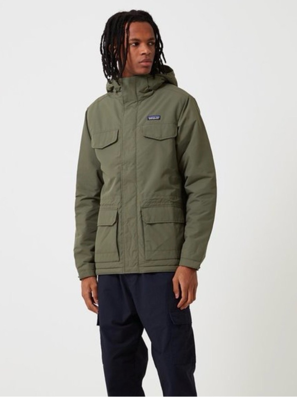 Patagonia Isthmus Parka Military Field Hooded Jacket - industrial Green